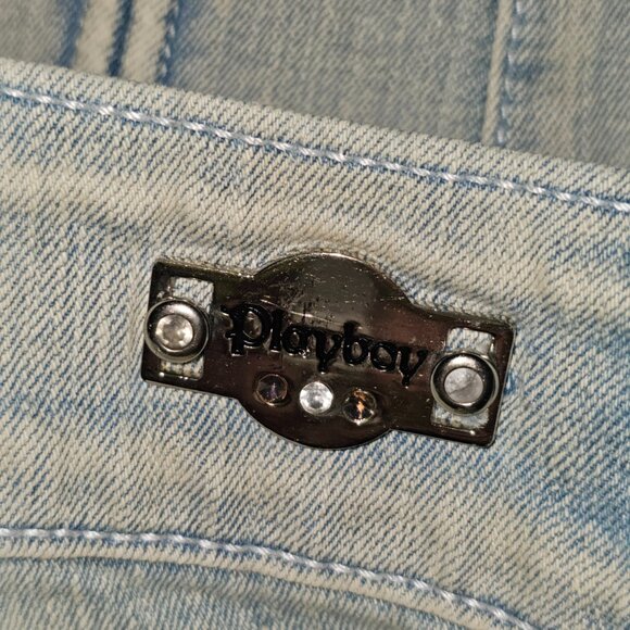 Vintage Playboy Bunny Light Wash Jeans – Size 7/8 (27) – Y2K Style - Picture 4 of 10